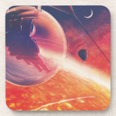 Extreme heteluchtballon op vulkanische helling bier onderzetter (Voorkant)