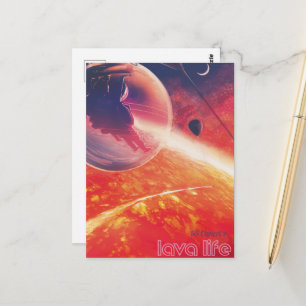 Extreme heteluchtballon op vulkanische helling briefkaart