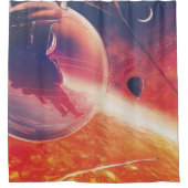 Extreme heteluchtballon op vulkanische helling douchegordijn (Voorkant)