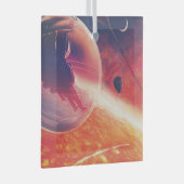 Extreme heteluchtballon op vulkanische helling glas ornament (Voorkant Rechts)