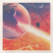 Extreme heteluchtballon op vulkanische helling glazen onderzetter (Voorkant)