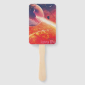 Extreme heteluchtballon op vulkanische helling handwaaier (Achterkant)