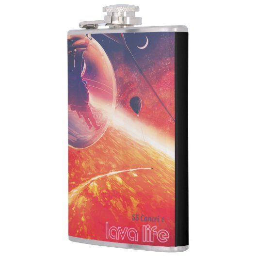 Extreme heteluchtballon op vulkanische helling heupfles (Links)