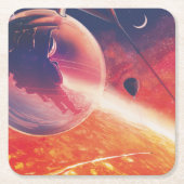 Extreme heteluchtballon op vulkanische helling kartonnen onderzetters (Voorkant)