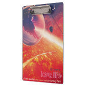 Extreme heteluchtballon op vulkanische helling klembord (Links)