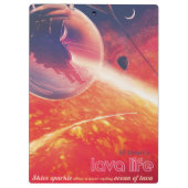 Extreme heteluchtballon op vulkanische helling klembord (Achterkant)