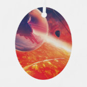 Extreme heteluchtballon op vulkanische helling metalen ornament (Voorkant)