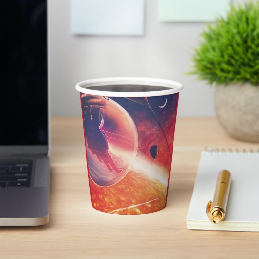 Extreme heteluchtballon op vulkanische helling papieren bekers (Insitu)