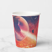 Extreme heteluchtballon op vulkanische helling papieren bekers (Achterkant)