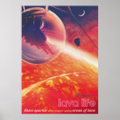 Extreme heteluchtballon op vulkanische helling poster (Voorkant)