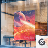 Extreme heteluchtballon op vulkanische helling raamsticker (Cafe Raam)