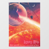 Extreme heteluchtballon op vulkanische helling raamsticker (Vel)