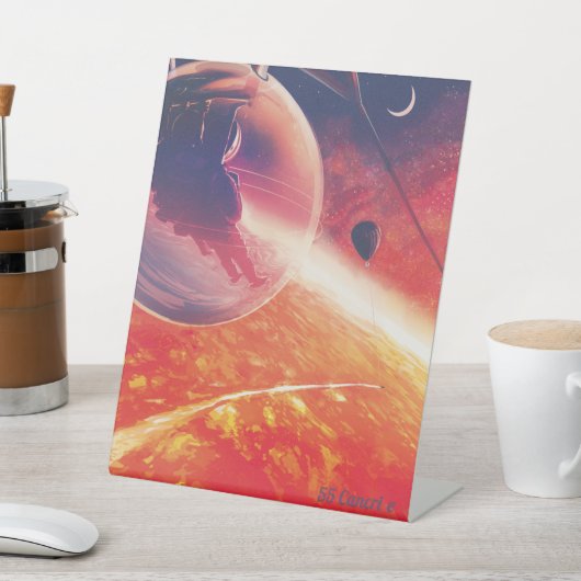 Extreme heteluchtballon op vulkanische helling reclamebord met voetstuk (Insitu)