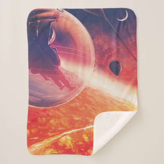 Extreme heteluchtballon op vulkanische helling sherpa deken (Voorkant)