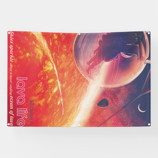 Extreme heteluchtballon op vulkanische helling spandoek (Horizontaal)