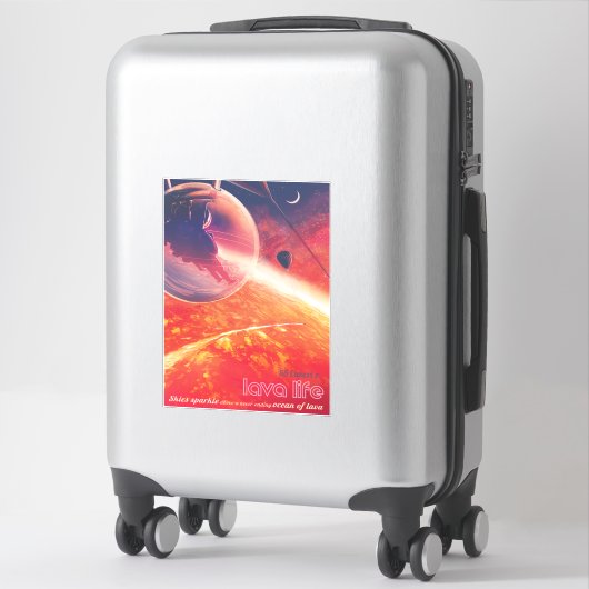 Extreme heteluchtballon op vulkanische helling sticker (Koffer)