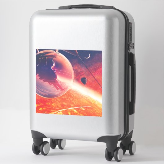 Extreme heteluchtballon op vulkanische helling sticker (Koffer)