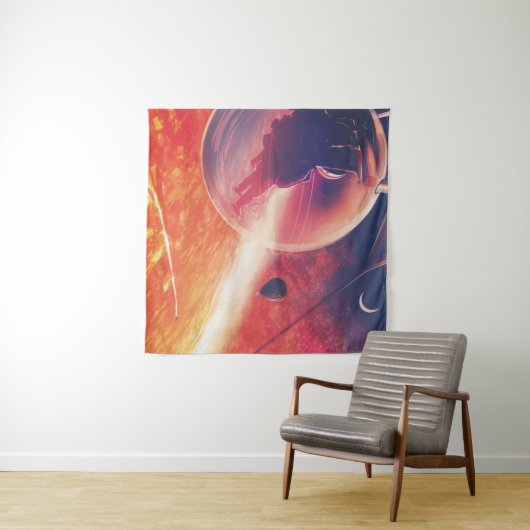 Extreme heteluchtballon op vulkanische helling wandkleed (In Situ (horizontaal))