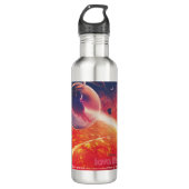 Extreme heteluchtballon op vulkanische helling waterfles  (Voorkant)