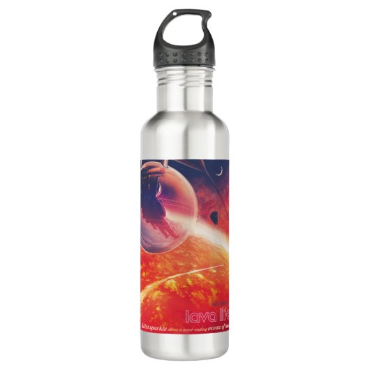 Extreme heteluchtballon op vulkanische helling waterfles  (Voorkant)