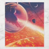 Extreme heteluchtballon op vulkanische helling wijn etiket (Enkel label)