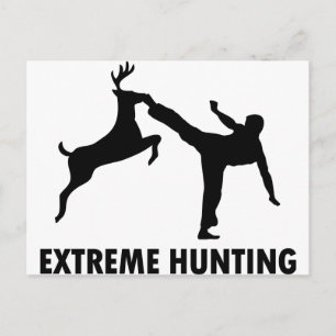 Extreme Hunting Deer Karate Kick Briefkaart