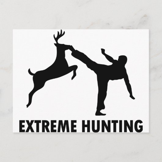 Extreme Hunting Deer Karate Kick Briefkaart (Voorkant)