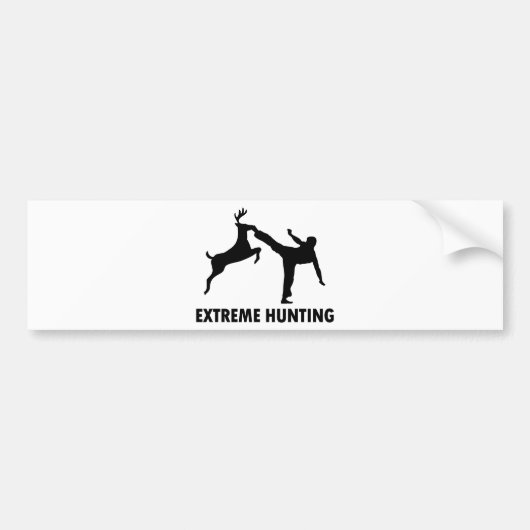 Extreme Hunting Deer Karate Kick Bumpersticker (Voorkant)