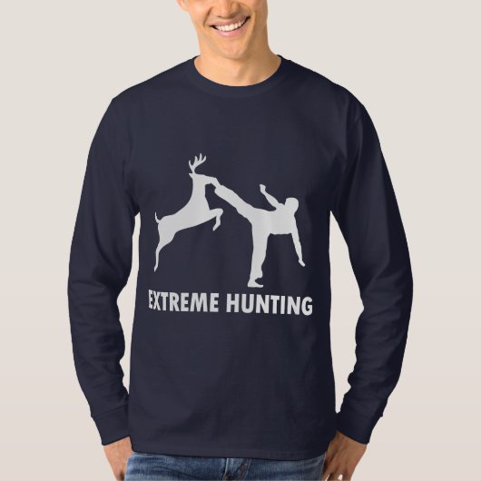 Extreme Hunting Deer Karate Kick T-shirt (Voorkant)