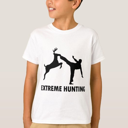 Extreme Hunting Deer Karate Kick T-shirt (Voorkant)