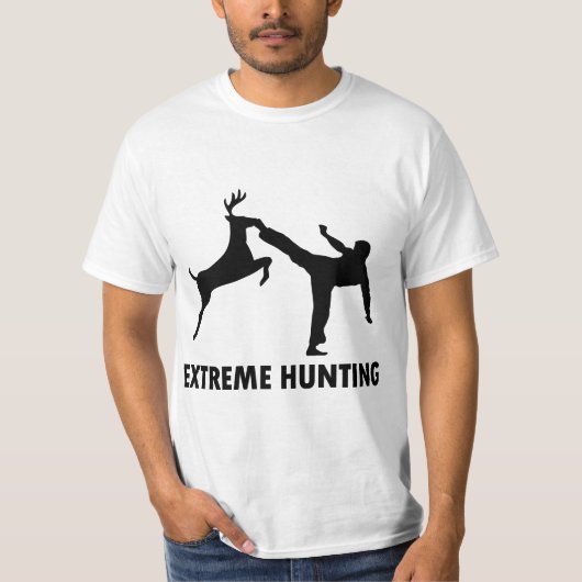 Extreme Hunting Deer Karate Kick T-shirt (Voorkant)