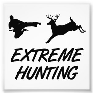 Extreme Hunting Karate Kick Deer Foto Afdruk