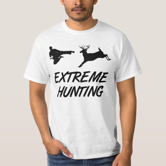 Extreme Hunting Karate Kick Deer T-shirt (Voorkant)