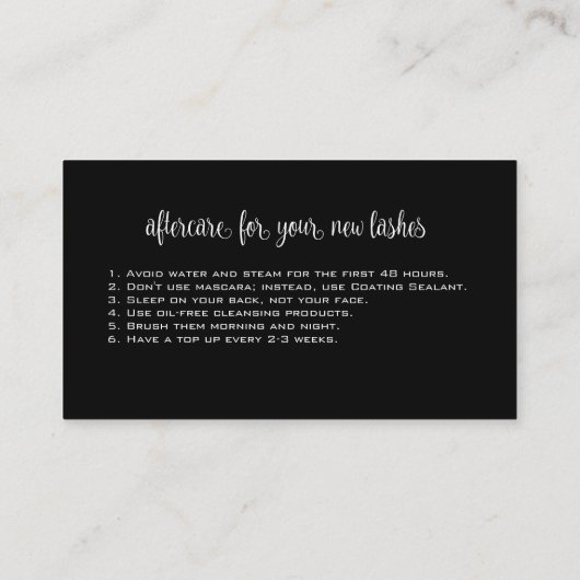 Extreme Lash Extensions Beauty Consultant Expert Visitekaartje (Achterkant)