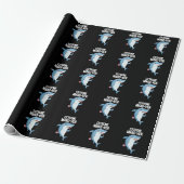 Extreme Mako-ver Funny Mako Shark Pun Dark BG Cadeaupapier (Uitgerold)