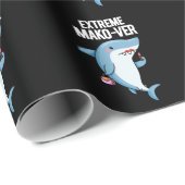 Extreme Mako-ver Funny Mako Shark Pun Dark BG Cadeaupapier (Rol Hoek)