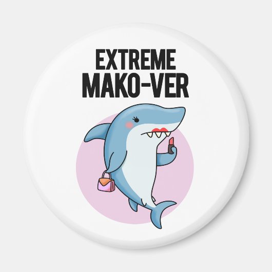 Extreme Mako-ver Grappige Mako Haaien Punt Magneet (Voorkant)