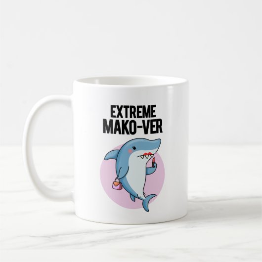 Extreme Mako-ver Grappige Mako Shark Pun Koffiemok (Links)