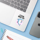 Extreme Mako-ver Grappige Mako Shark Pun Sticker (Laptop met iPhone)