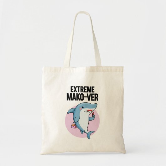 Extreme Mako-ver Grappige Mako Shark Pun Tote Bag (Voorkant)