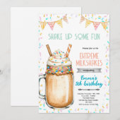 Extreme Milkshakes Birthday Party Invitation Kaart (Voorkant / Achterkant)