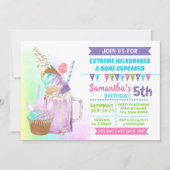 Extreme milkshakes ijs verjaardag bash eenhoorn kaart (Voorkant)