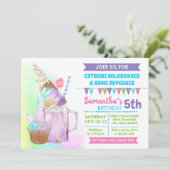 Extreme milkshakes ijs verjaardag bash eenhoorn kaart (Staand voorkant)