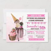 Extreme milkshakes ijs verjaardagsroze kaart (Voorkant)