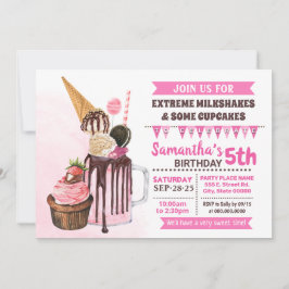 Extreme milkshakes ijs verjaardagsroze kaart