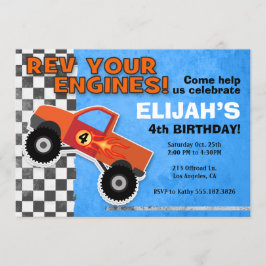 EXTREME Monster Truck Boys Birthday Party Kaart