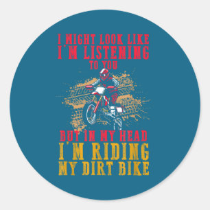 Extreme Motocross-fan Dirt Bike-rijders Droom Grap Ronde Sticker