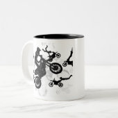 Extreme Motocross Stuntmen Tweekleurige Koffiemok (Voorkant links)