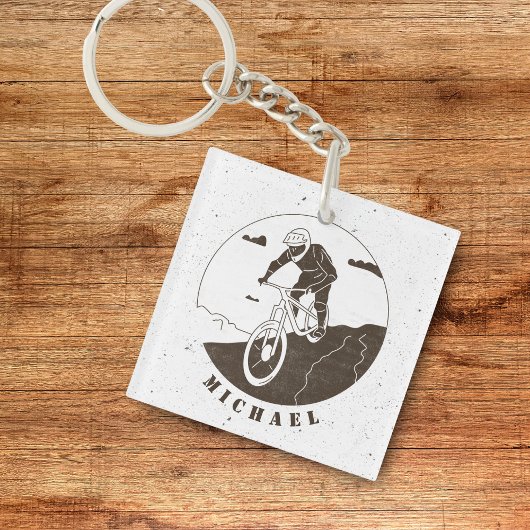 Extreme Mountain Biking Sport Cyclist Name Sleutelhanger