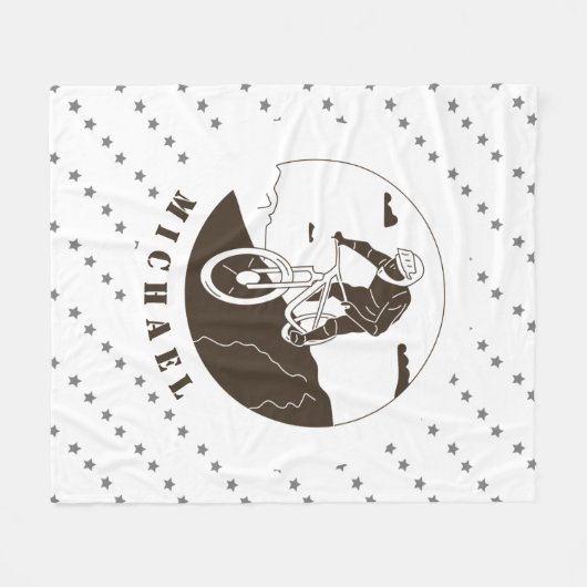 Extreme Mountain Biking Star Cyclist Name Fleece Deken (Voorkant (Horizontaal))